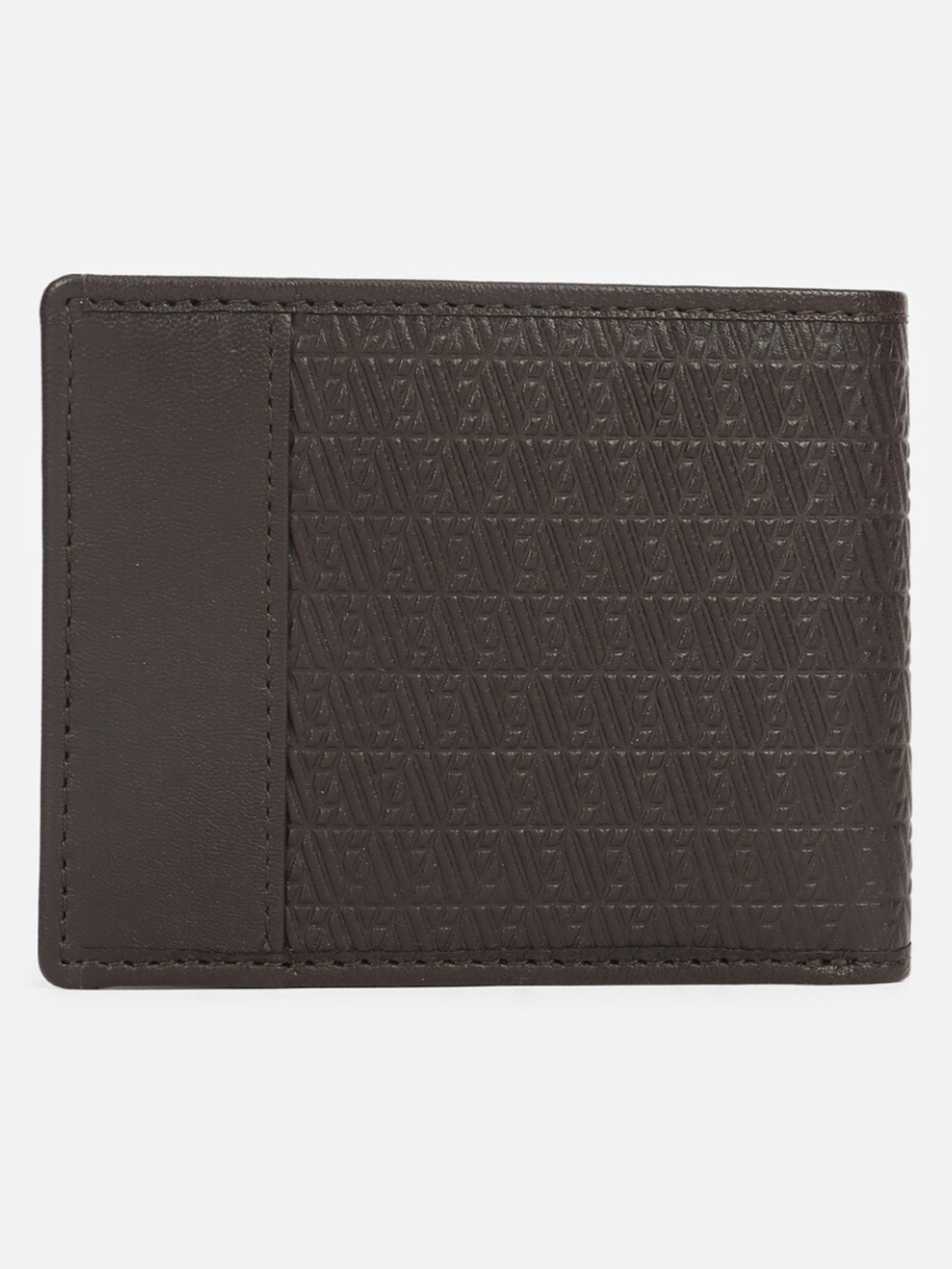 Van Heusen Brown Leather Textured Bi-Fold Wallet