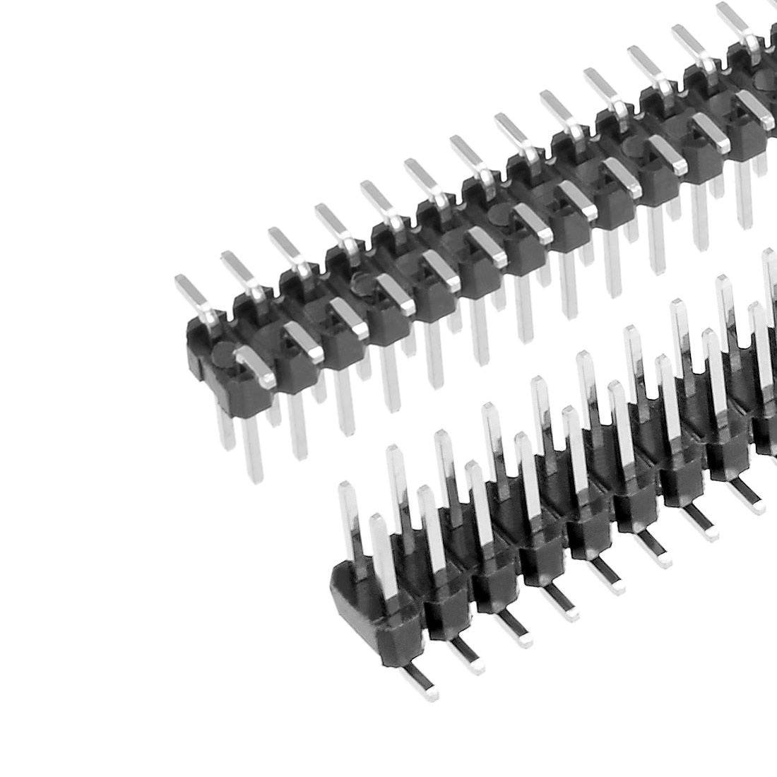 20Pcs 2.54mm Pitch 40-Pin Length 2 Row Right Angle Connector Pin Header Strip