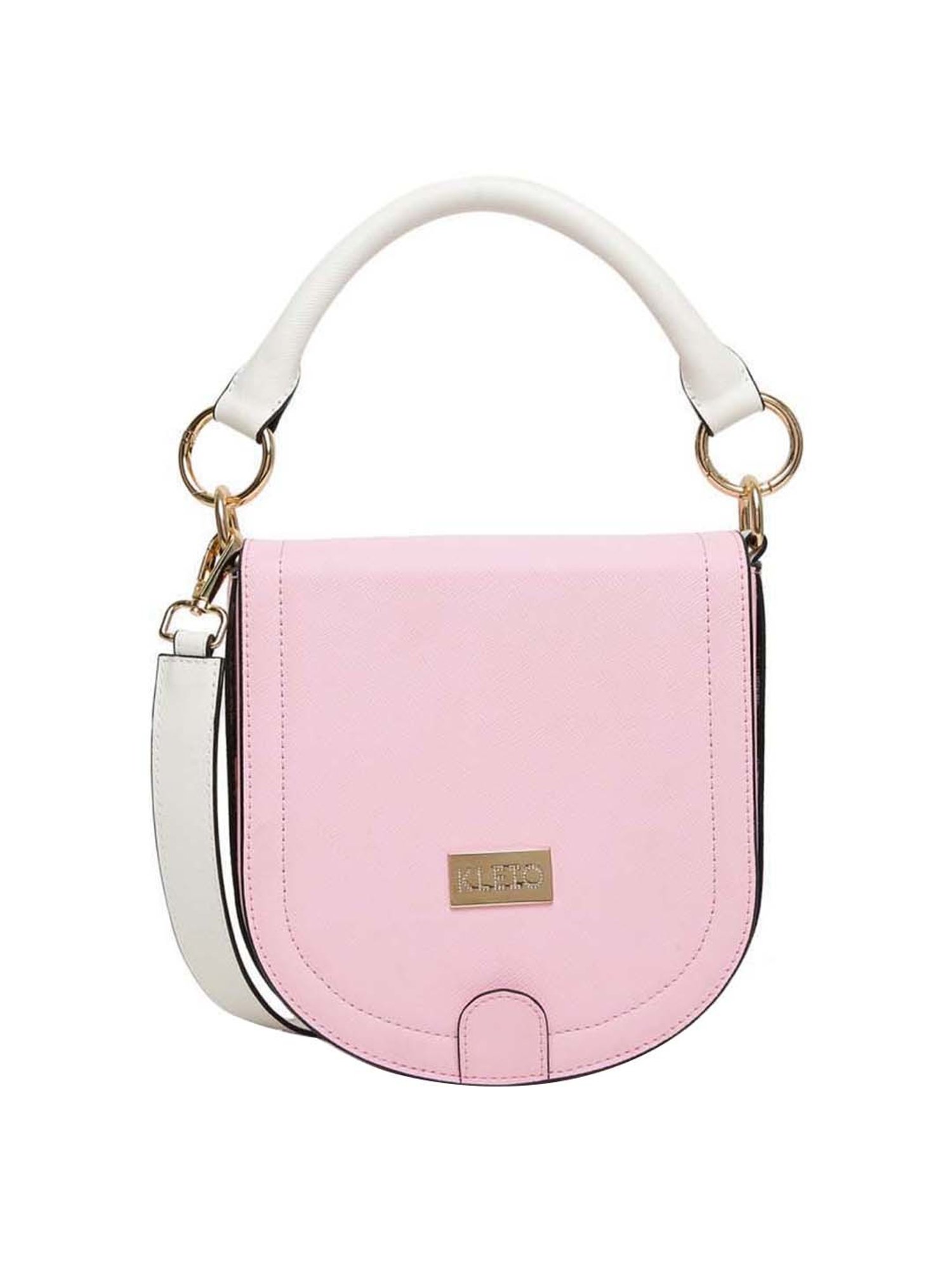 KLEIO Pink Solid Small Sling Handbag