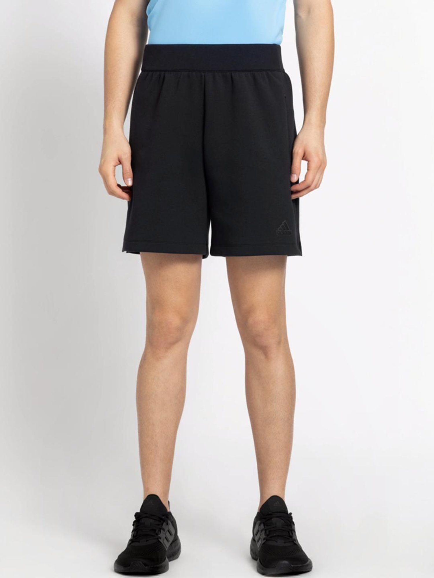 Adidas Black Cotton Loose Fit Sports Shorts