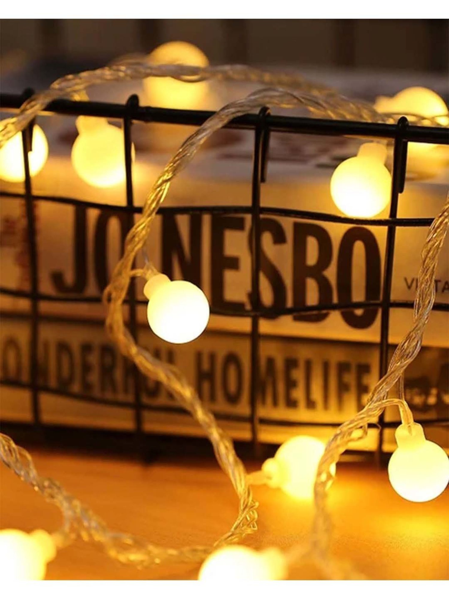 Homesake Yellow Copper 5M Frosted Ball Led Lights String Lights