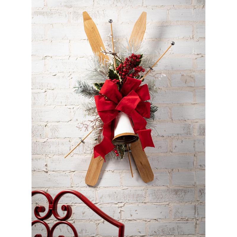 Sullivans Berry, Pine & Ski Artificial Swag 28"H Red