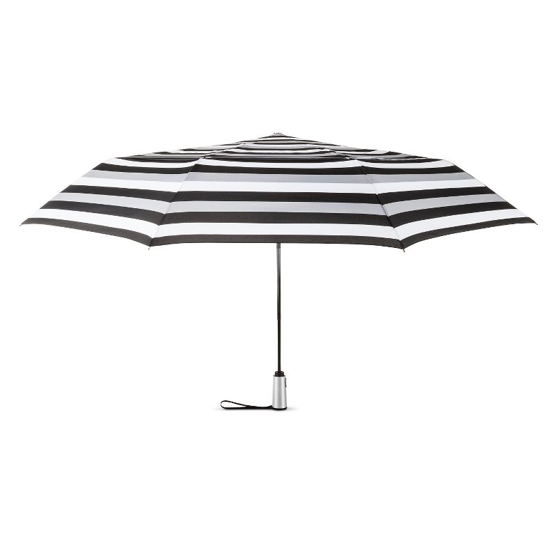 ShedRain Auto Open/Close Air Vent Compact Umbrella  - Black Stripe