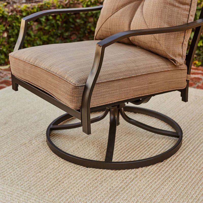 3pc Steel Swivel Rocker Patio Seating Set Tan - Hanover