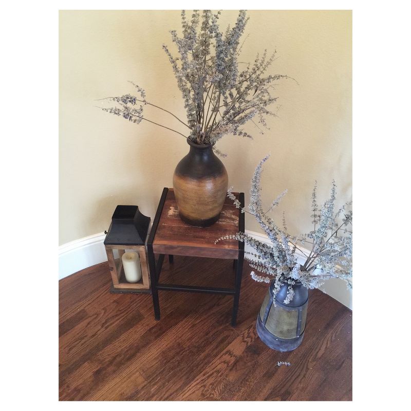 Industrial Reclaimed Wood and Iron Stool - (18H x 14W x 14D) - Natural - Timbergirl