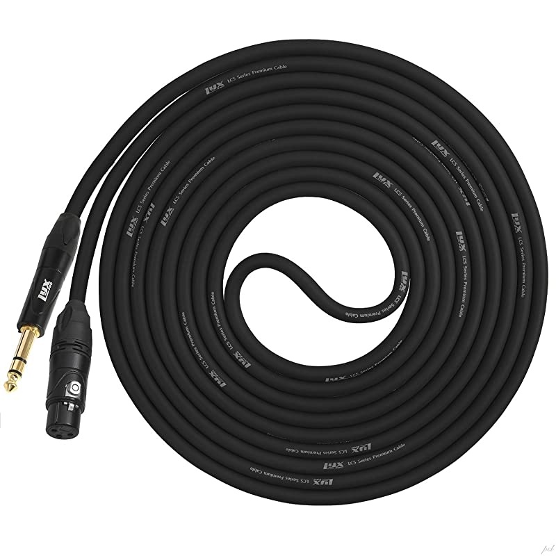 14 TRS to XLR Female Microphone Cable 6 Ft Black for Professional Microphones and Devices