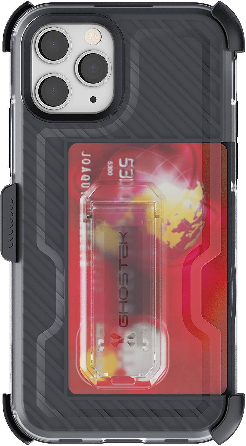 Ghostek Iron Armor Belt Clip iPhone 11 Holster Case with Kickstand and Card Holder Slot Slim Shockproof Design Heavy Duty Protection Wireless Charging Compatible 2019 iPhone 11 (6.1 Inch) - (Blue)