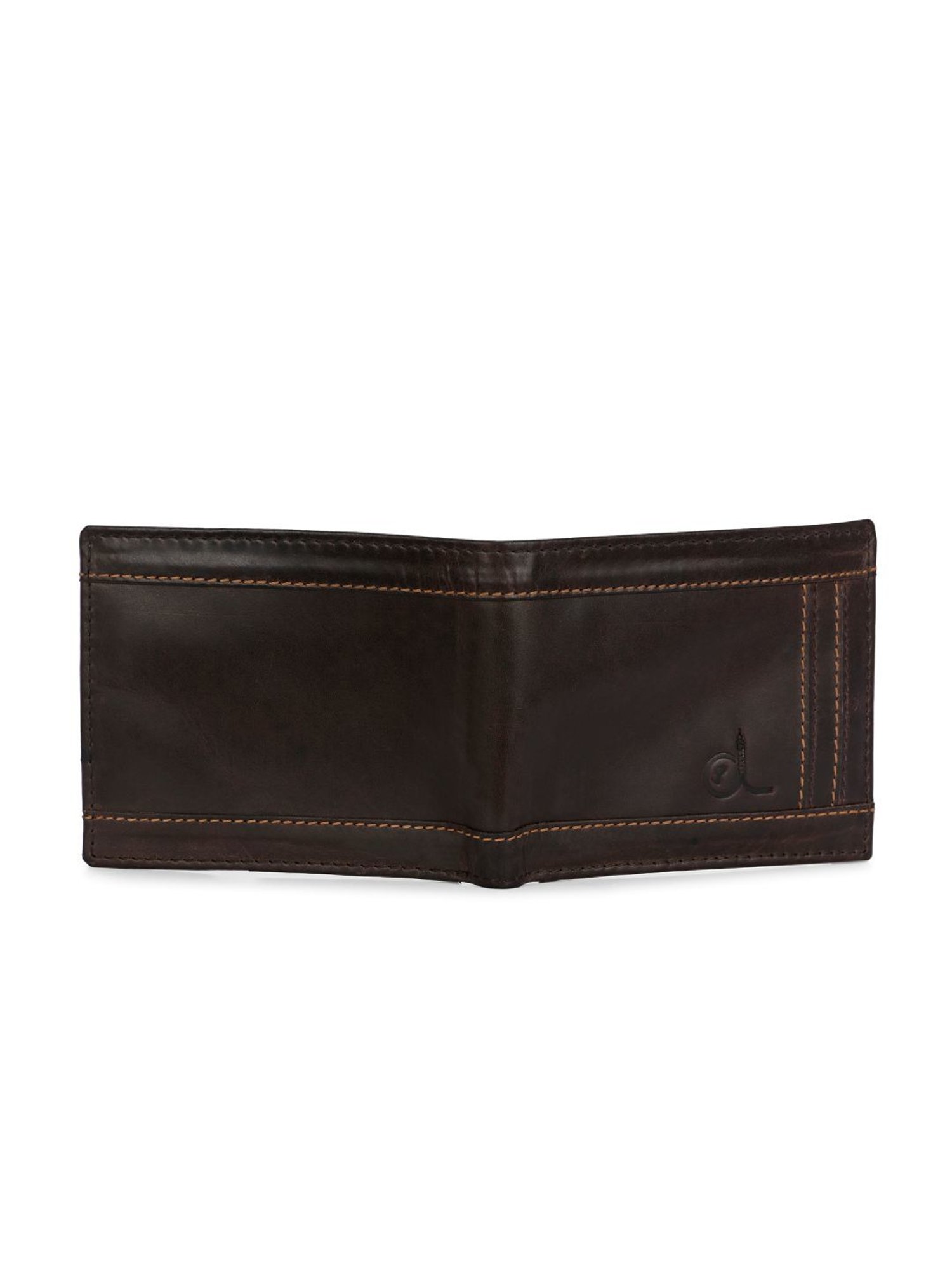 Clog London Brown Leather Small Bi-Fold Wallet for Men