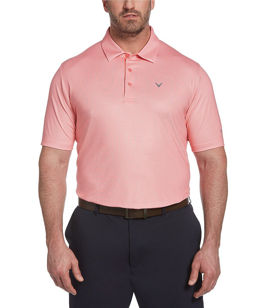Callaway Golf Big & Tall Gingham Short-Sleeve Polo Shirt