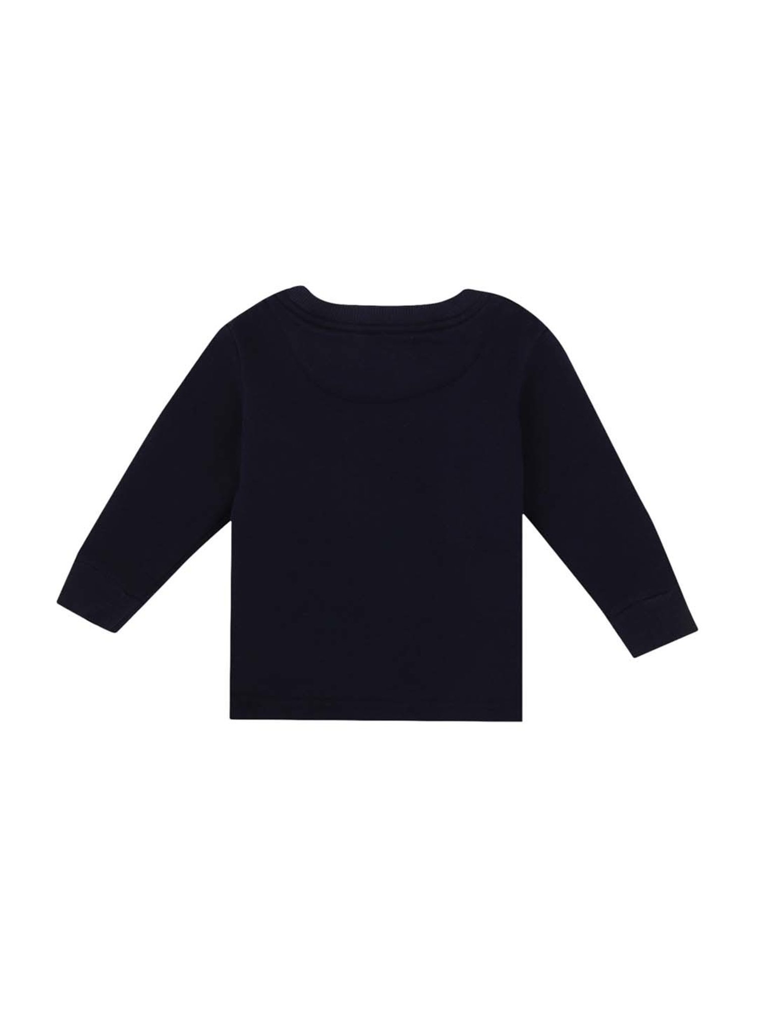 Bodycare Kids Navy & White Cotton Printed Full Sleeves T-Shirt