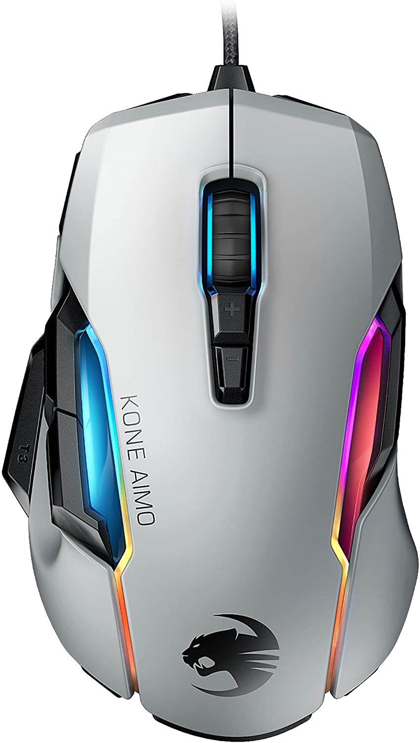 ROCCAT Kone AIMO Gaming Mouse (High Precision, Optical Owl-Eye Sensor (100 to 16.000 DPI), RGB Aimo LED Illumination, 23 Programmable Keys, Designed in Germany) White(Remastered)