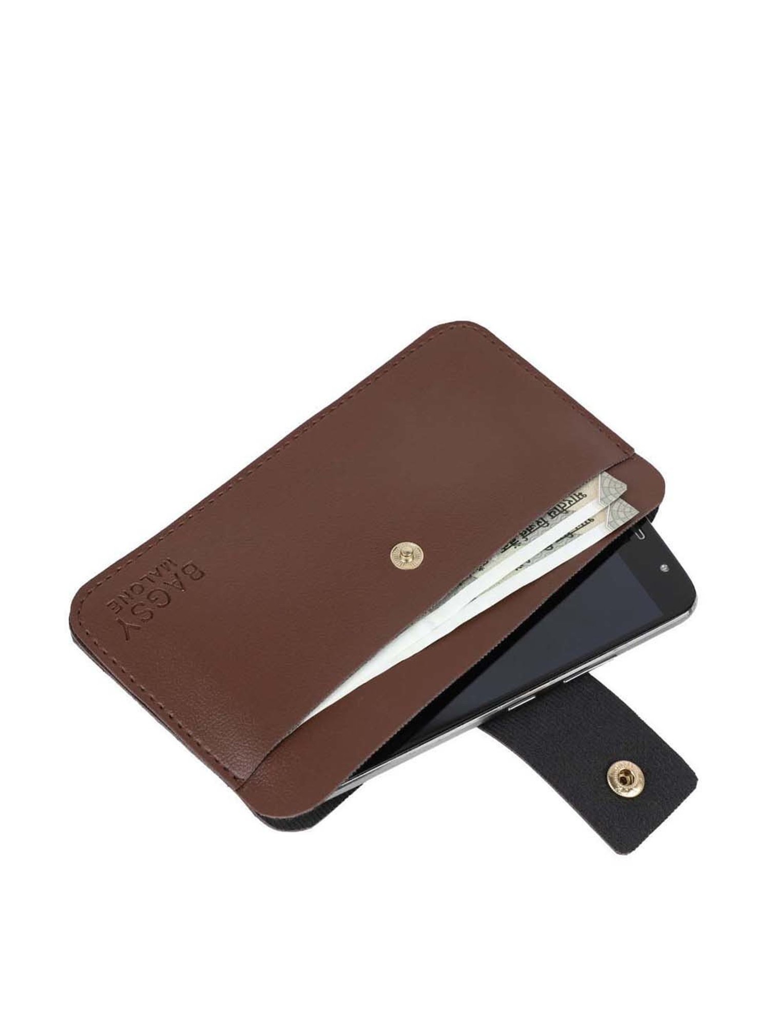 Louis Philippe Brown Casual Leather Money Clip Wallet for Men