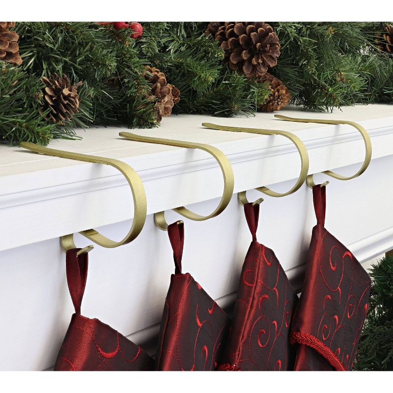 4pk Mantel Clips Stocking Holder Gold - Original MantleClip