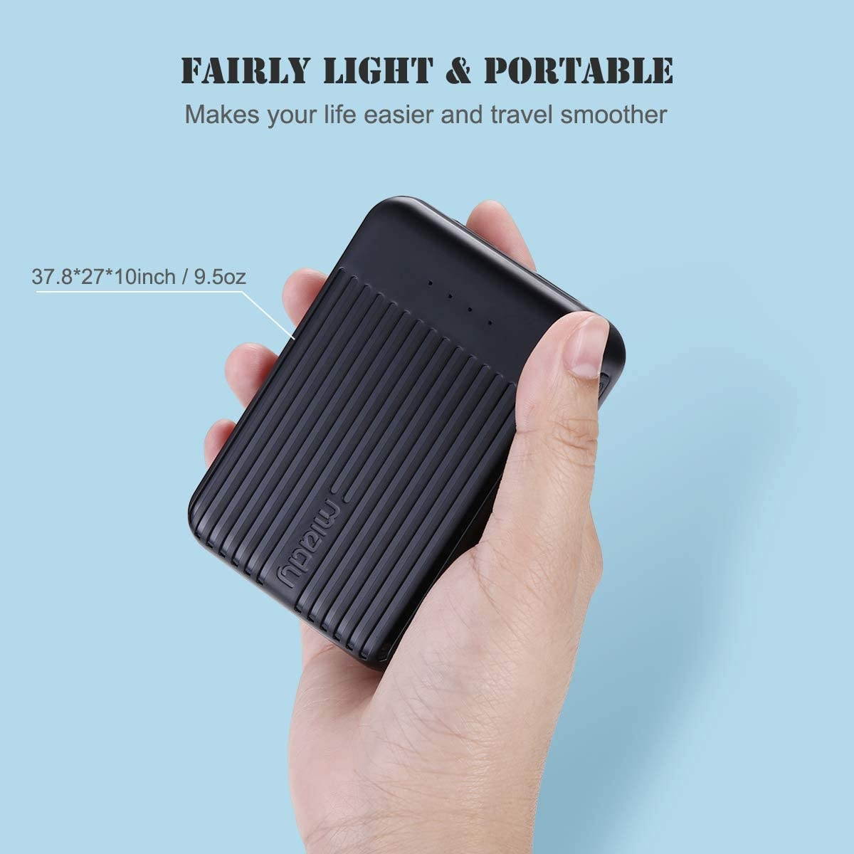 Miady 2-Pack 15000mAh Portable Charger 5V/3A USB-C Fast Charging Power Bank 2.4A Dual Output Ports Portable Phone Charger Compatible with iPhone 11 Samsung Galaxy S10 Note 10 Pixel 4 etc