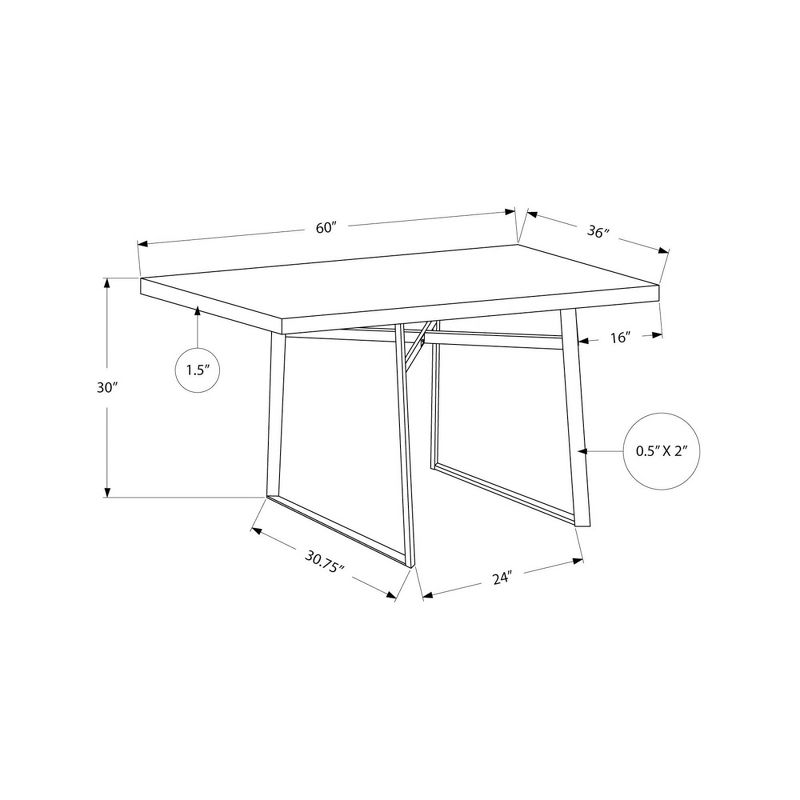 Dining Table - Cappuccino, Black Metal - EveryRoom
