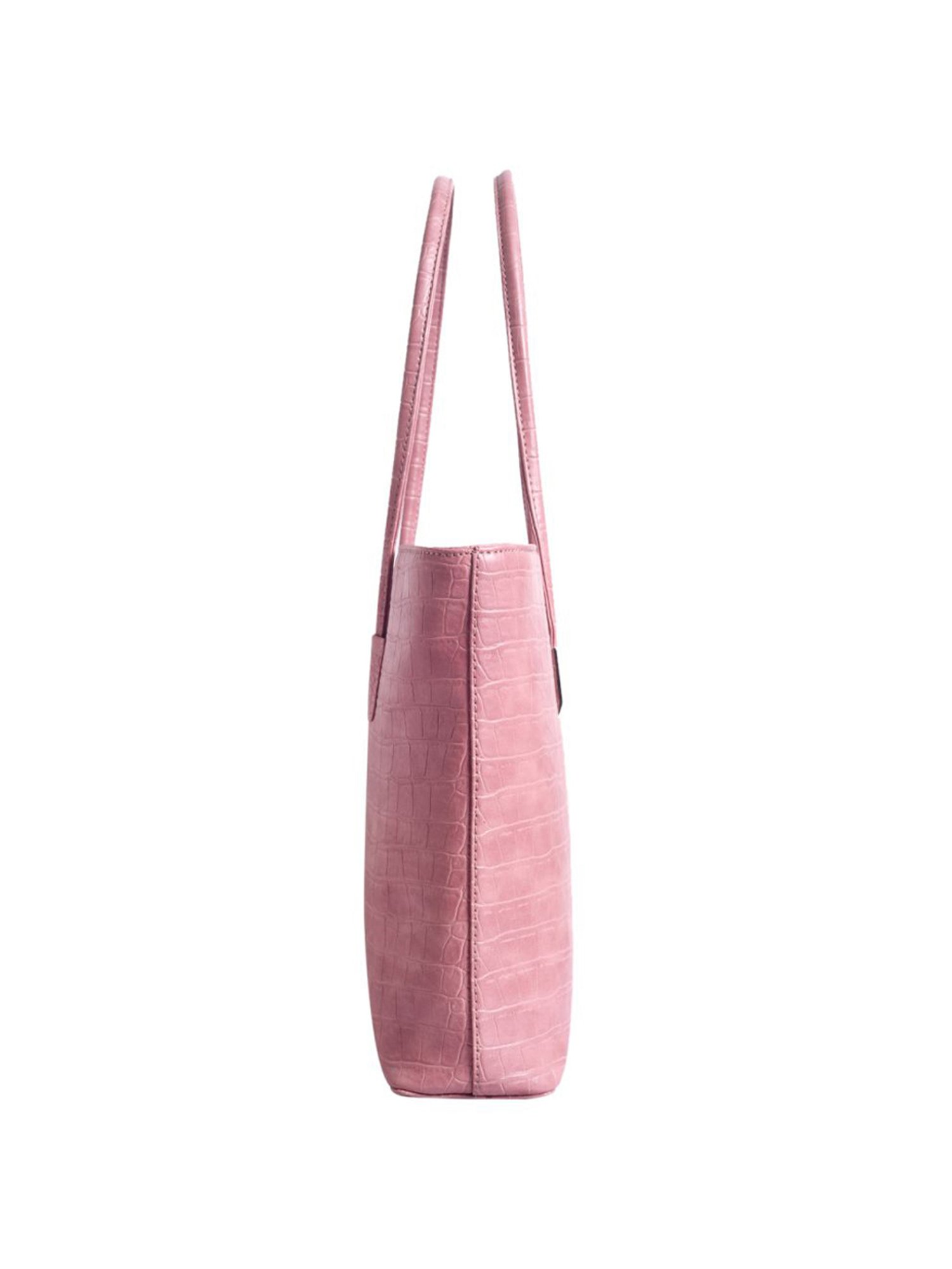 Lino Perros Peach Textured Medium Tote Handbag