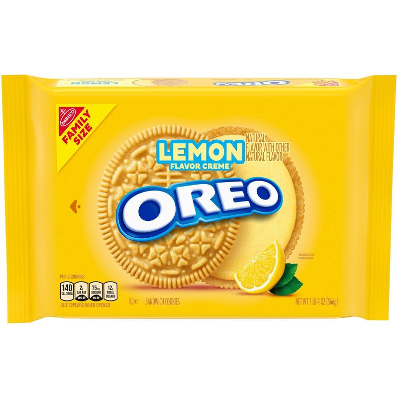 Oreo Lemon Flavor Creme Golden Sandwich Cookies Family Size - 20oz