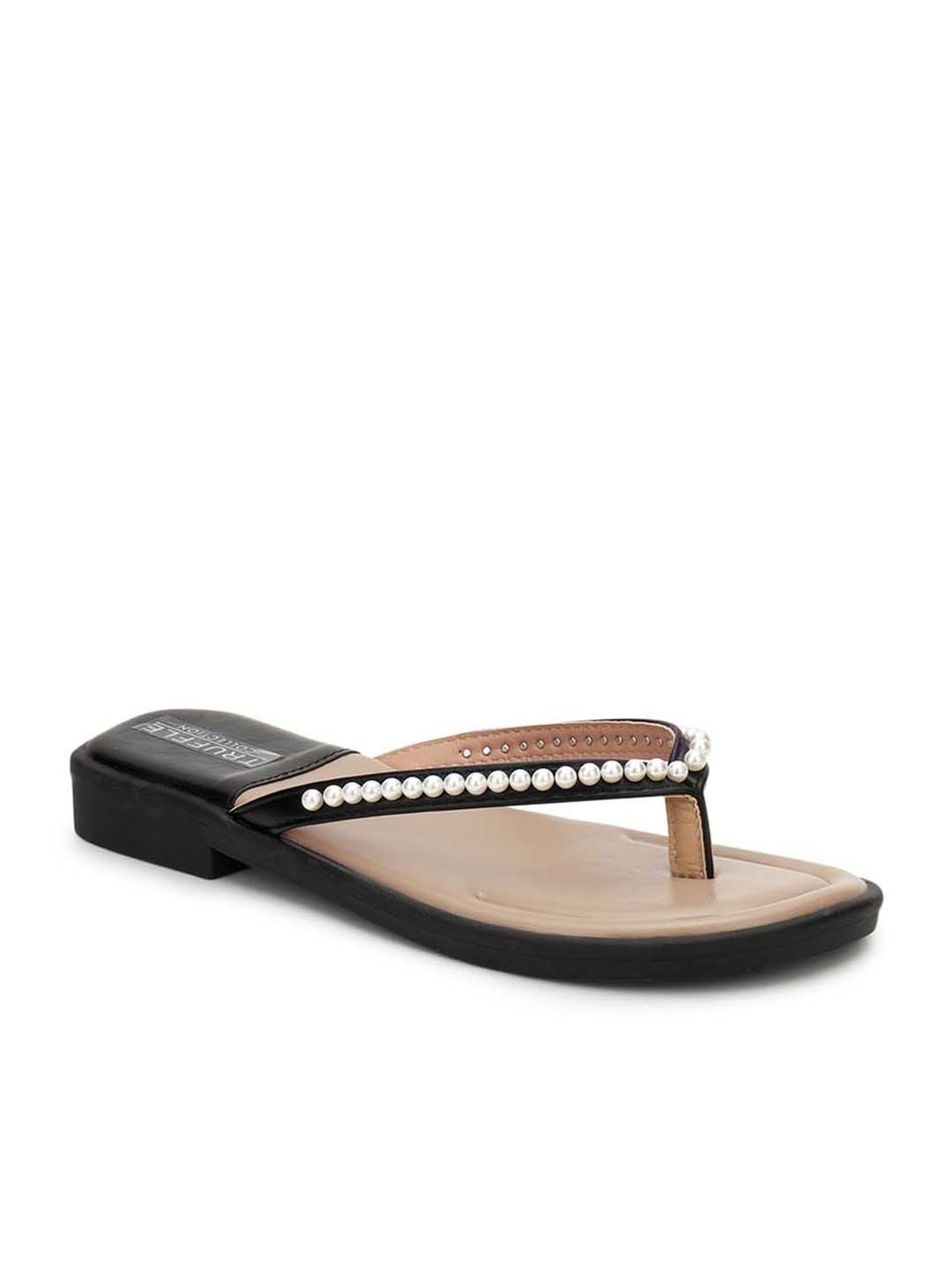 Truffle Collection Women's Black Thong Sandals