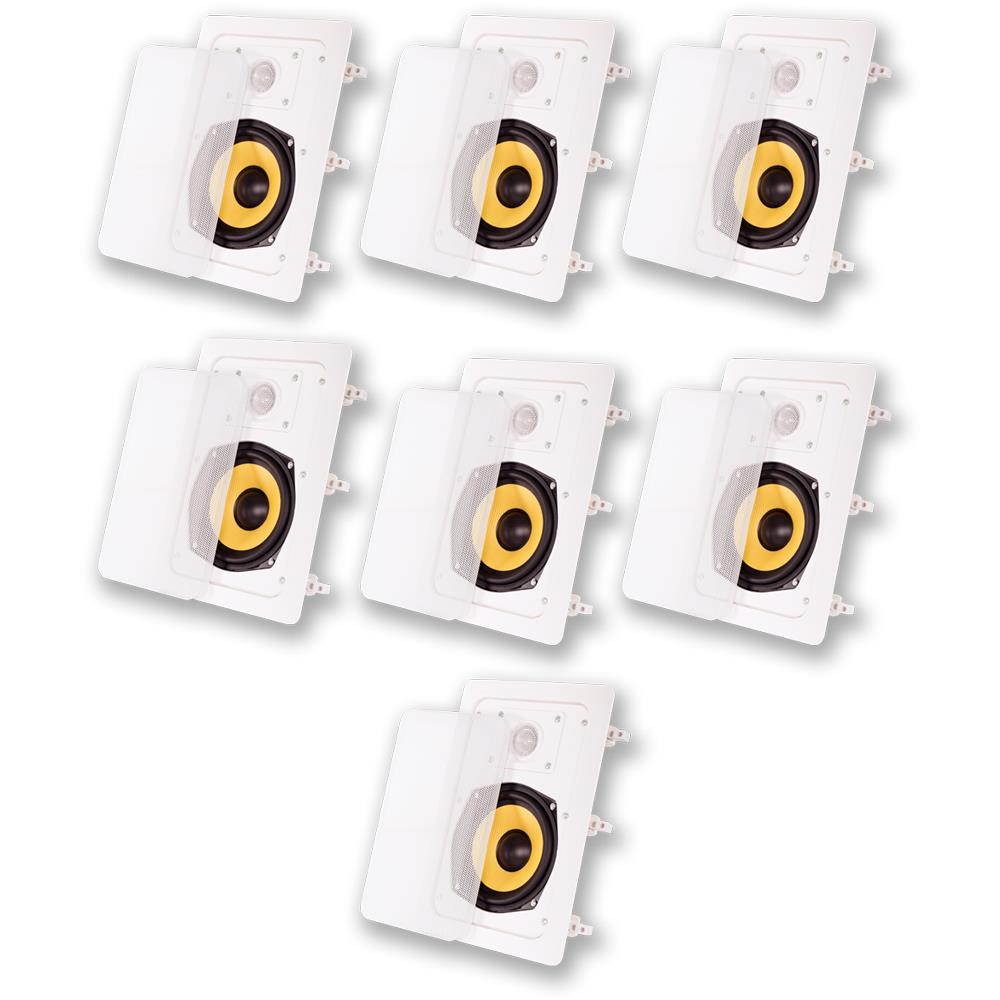 Acoustic Audio HD-525 In Wall Speakers Home Theater Surround Sound 7 Speaker Set