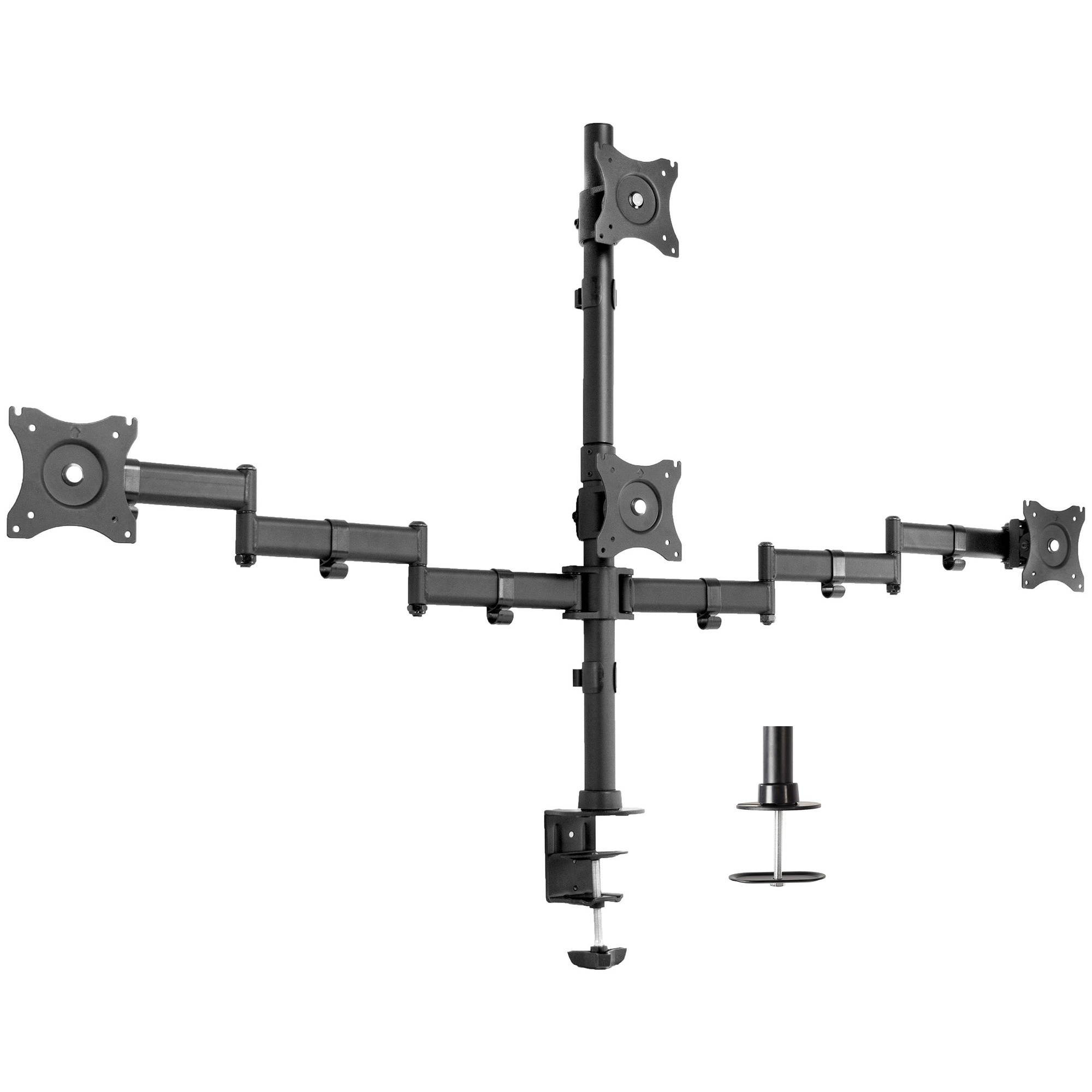 VIVO Quad LCD Monitor Heavy Duty Desk Mount 3 + 1 Stand / Holds Four Screens upto 25" (STAND-V004Y)