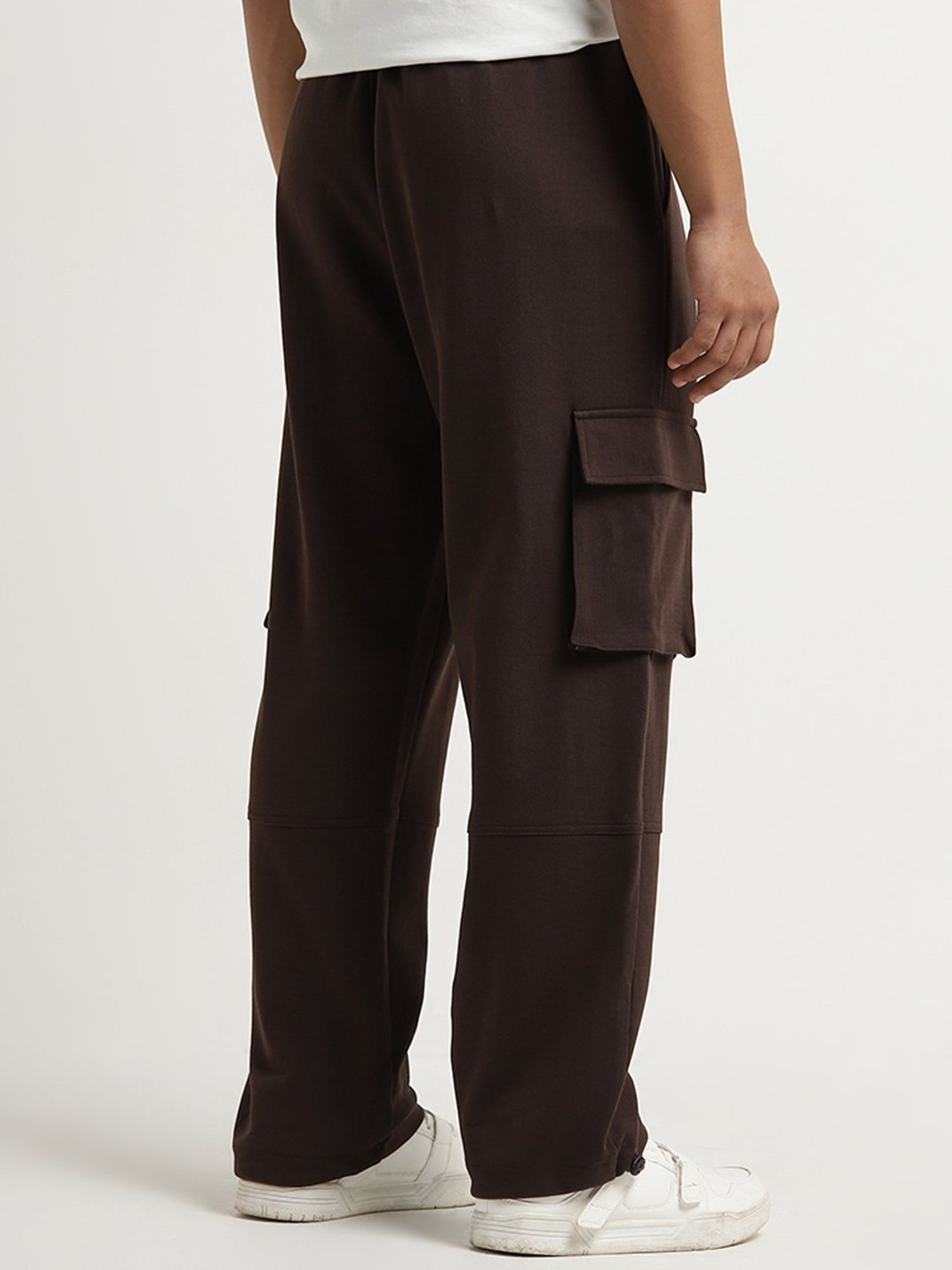 Studiofit by Westside Brown Cargo-Style Mid-Rise Relaxed-Fit Pants