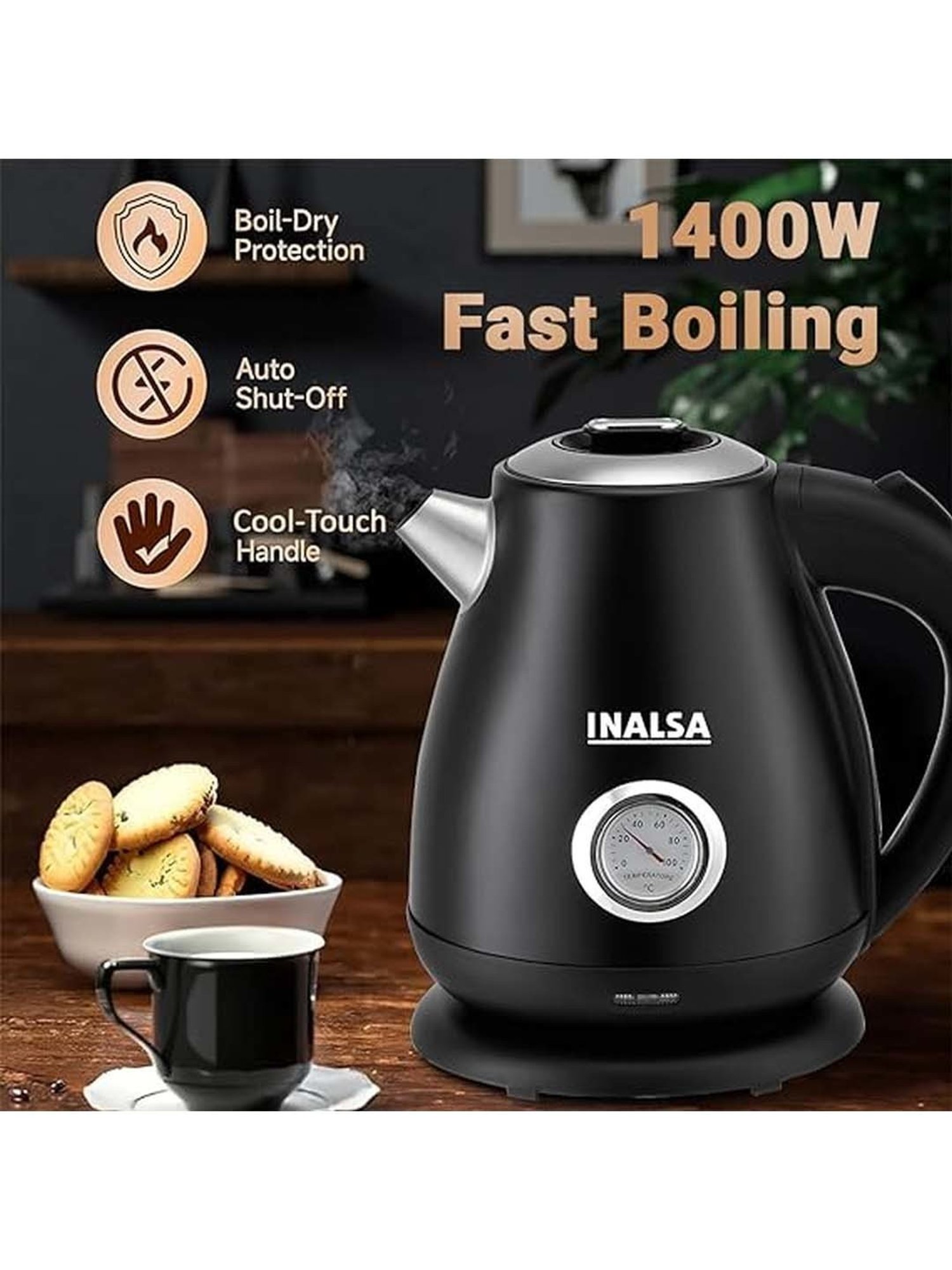 Inalsa 1400W 1.7L Electric Kettle