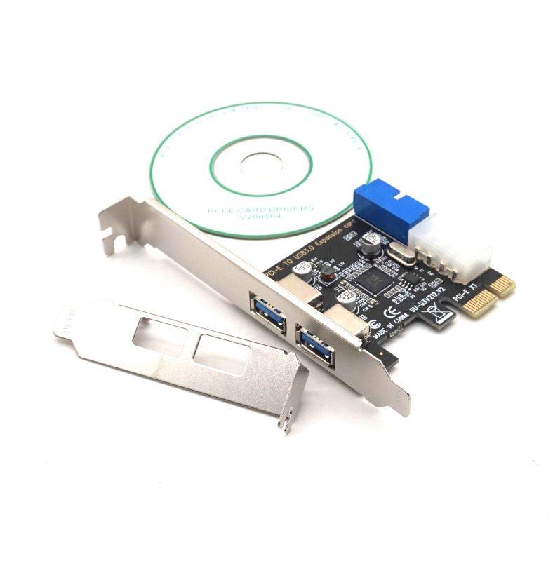 Weastlinks PCIE PCI-E to USB 3.0 Expansion Card External 2 Port USB3.0 + Internal 19pin Header PCIe Card 4pin IDE Power Connector
