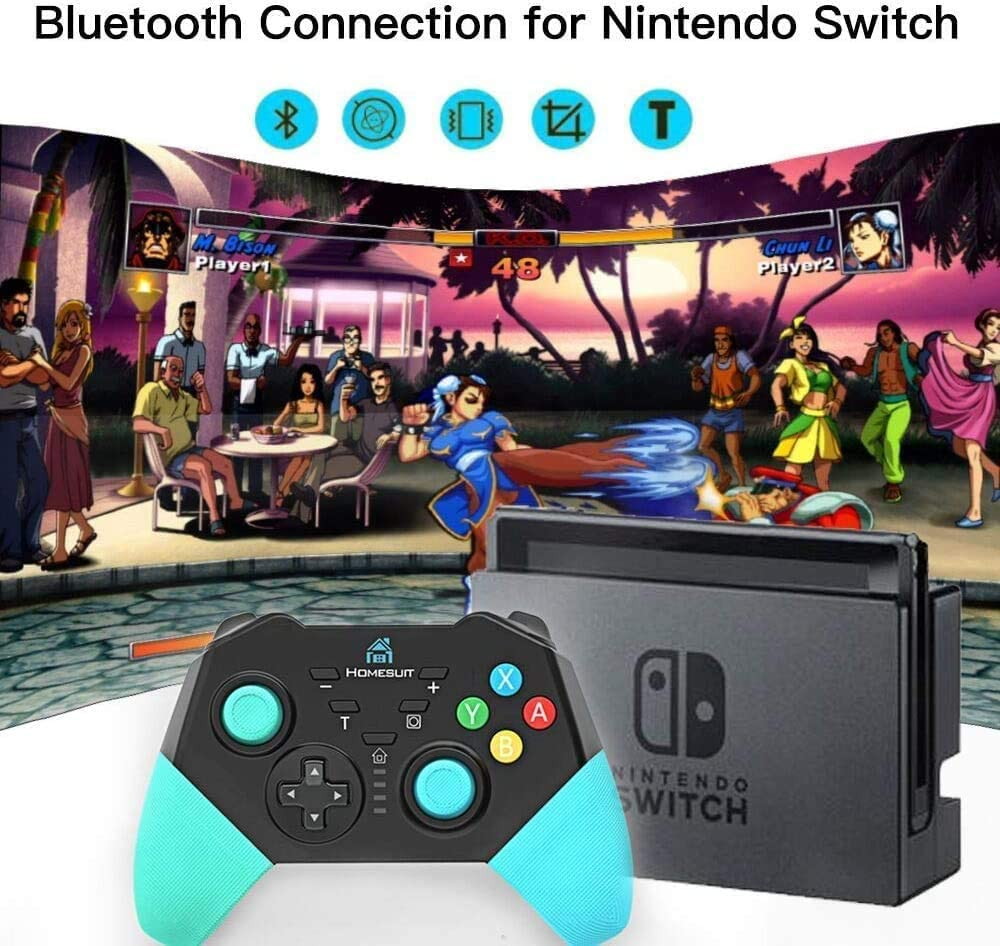 Homesuit Wireless Controller for Nintendo Switch/Switch Lite,RC Pro Controller Gamepad Joystick for Nintendo Switch Console, Supports Gyro Axis,Turbo and Dual Shock for Nintendo Switch Pro Controller