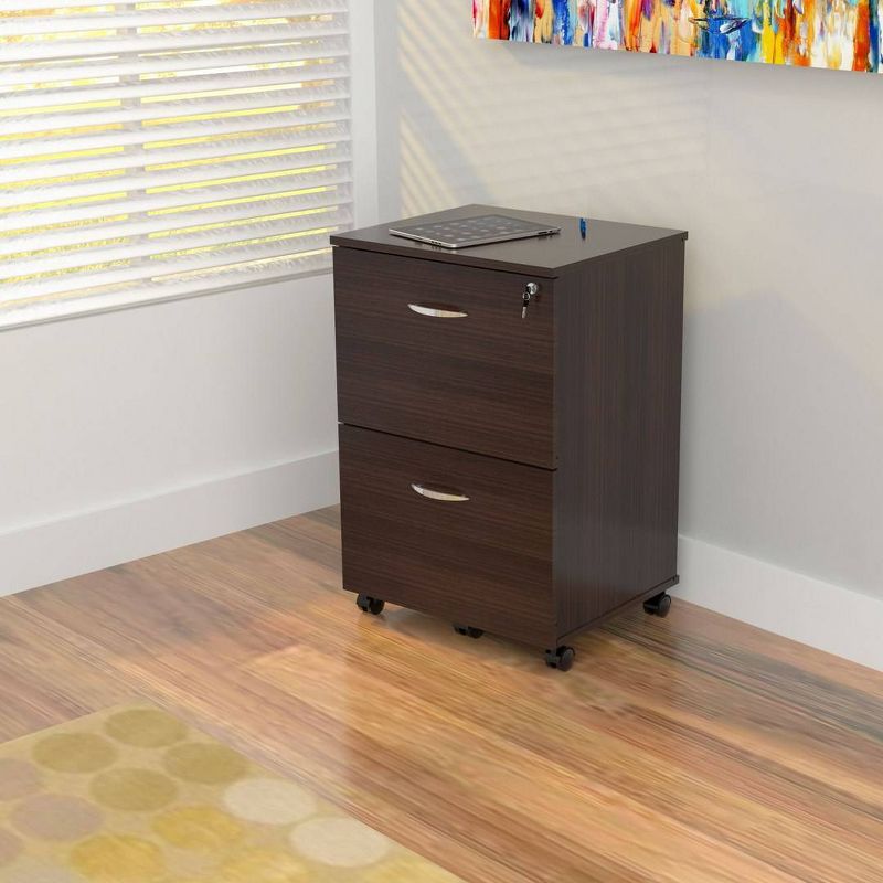 2 Drawer Locking File Cabinet Espresso - Inval