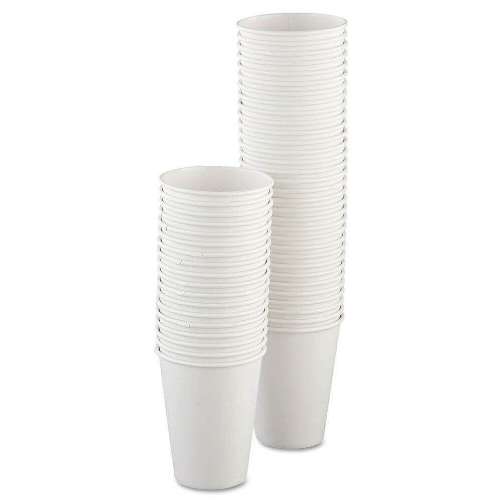 SOLO Single-Sided Poly Paper Hot Cups,12oz,White,50/bag,20 Bags/ctn 412WN NEW