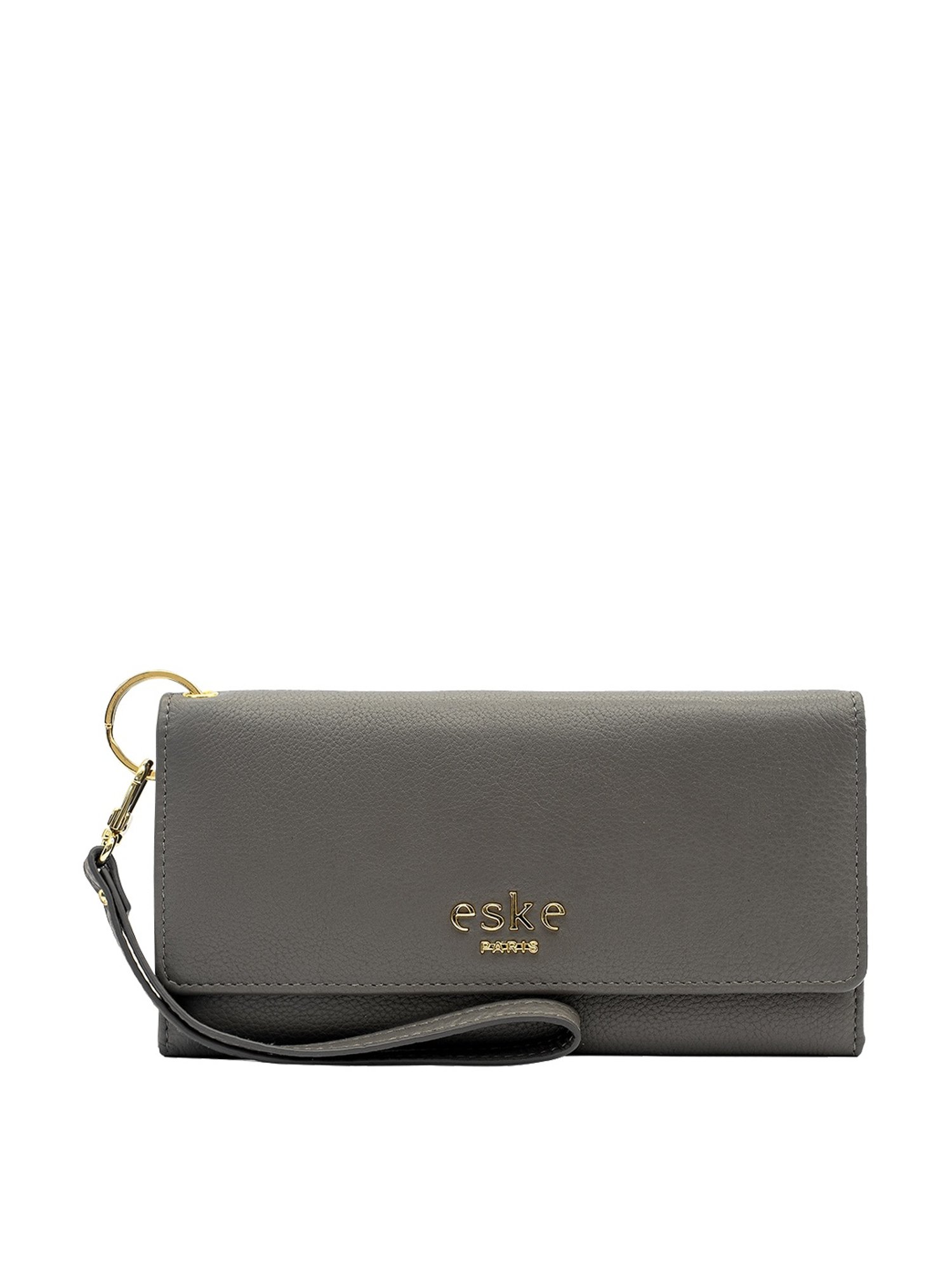 Eske Eberta Grey Solid Tri-Fold Wallet for Women