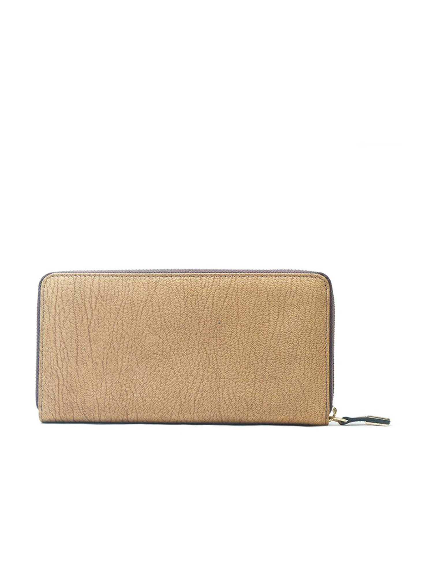 RI2K London Black Leather Textured Zip around Wallet