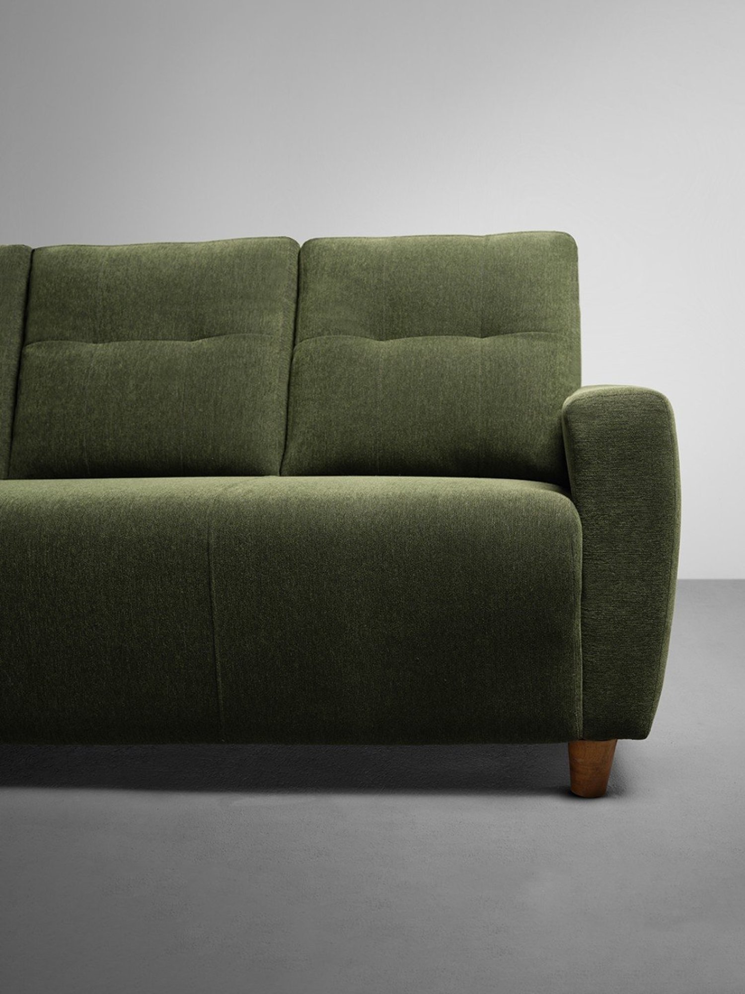 Sleepyhead Yolo Avocado Green Fabric 3 Seater LHS L Shape Sofa Set