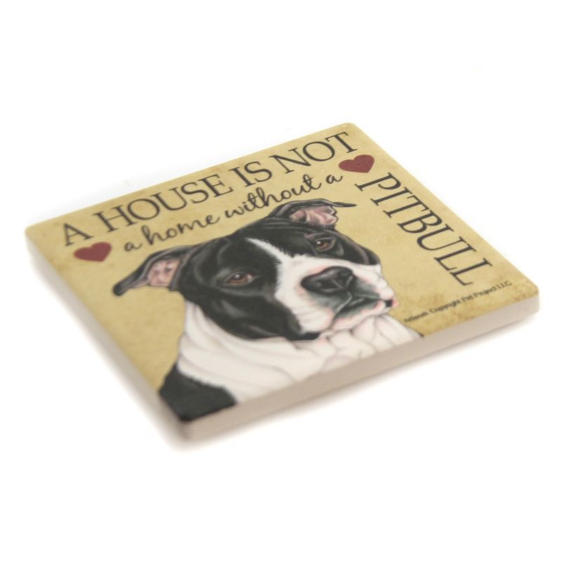 Animal 4.0" Pit Bull House Not A Home Cork Back Coster Sjt Enterprises  -  Coasters