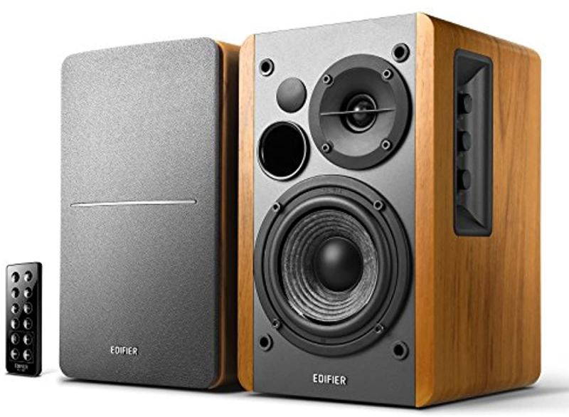 Edifier R1280DB Powered Bluetooth Bookshelf Speakers - Optical Input - Wireless Studio Monitors - 4 Inch Near Field Speaker - 42w RMS - Wood Grain