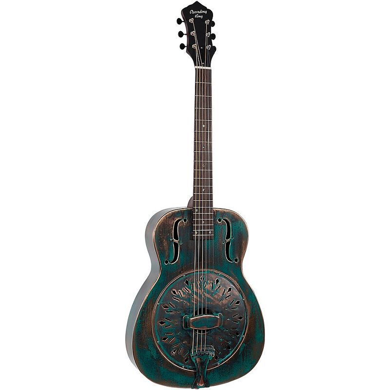 Recording King RM-997-VG Swamp Dog Metal Body Resonator Style-0 Distressed Vintage Green