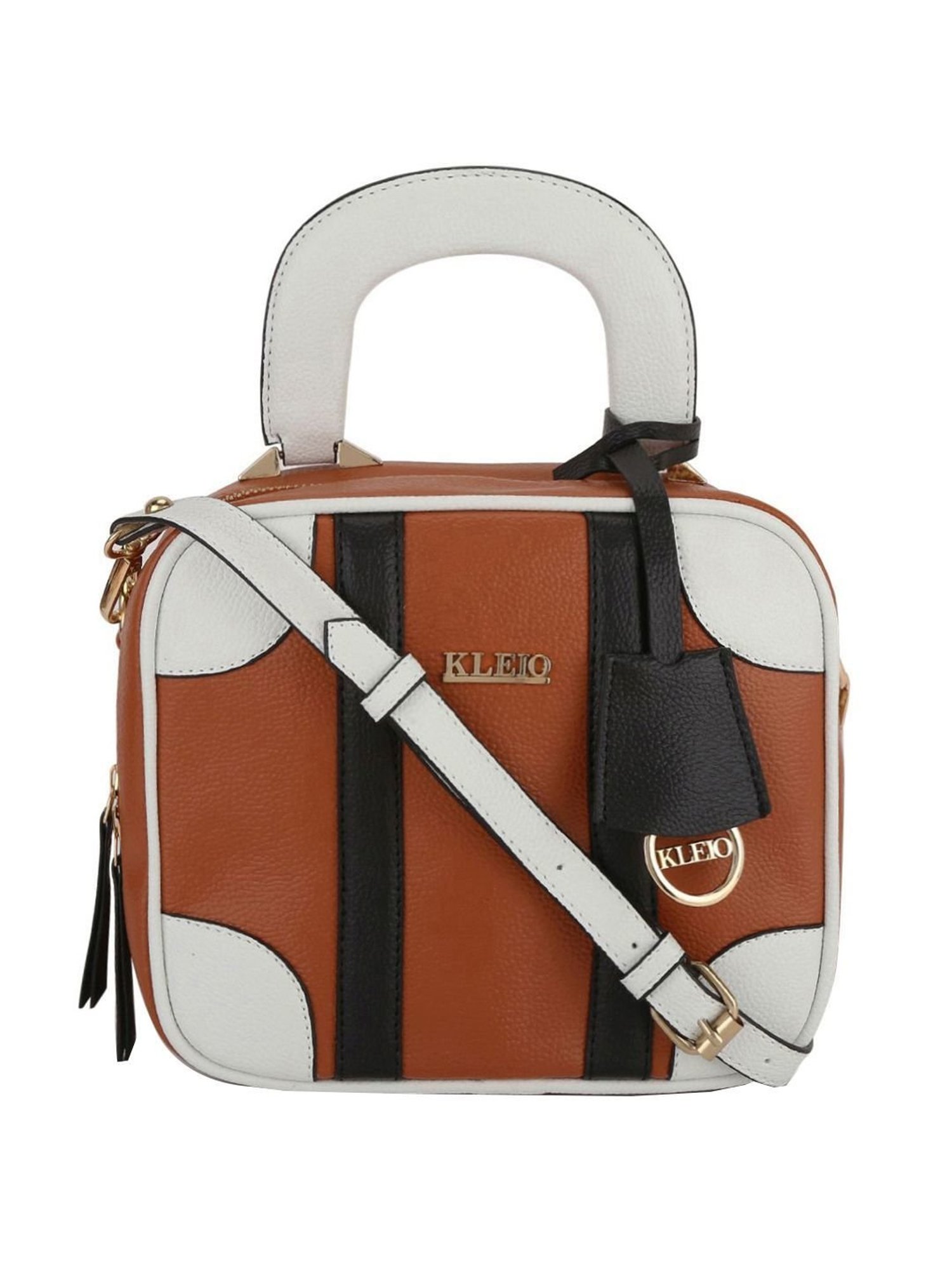 KLEIO Tan Solid Medium Handbag