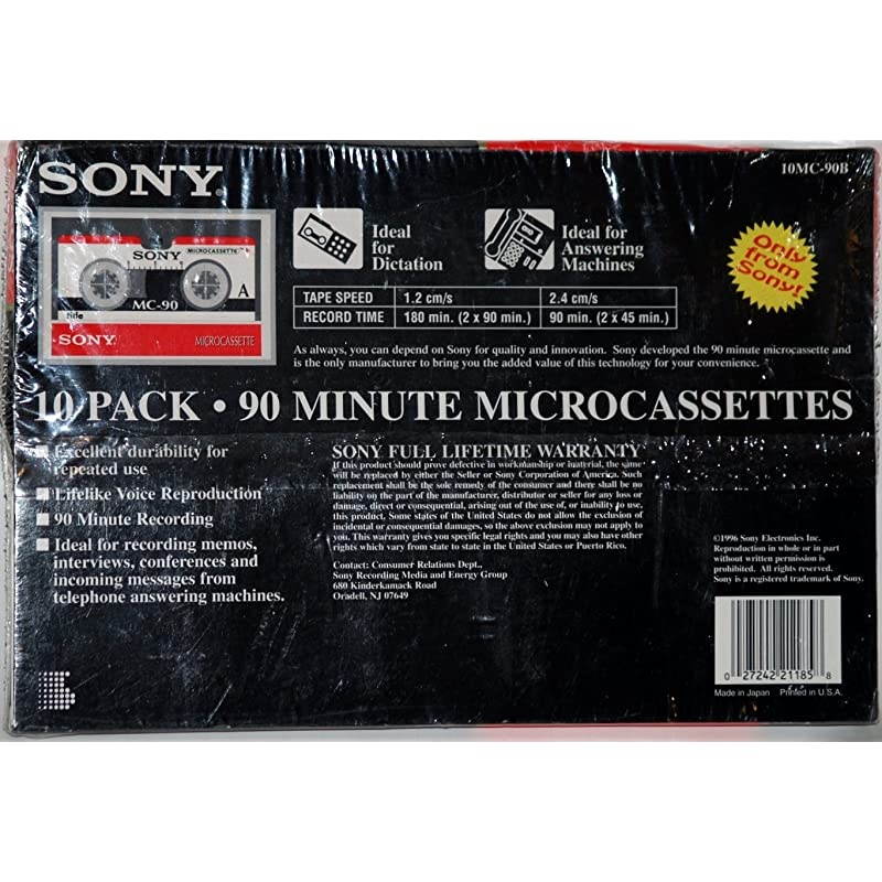10Pack 90Min Blank Microcassettes 10MC90B