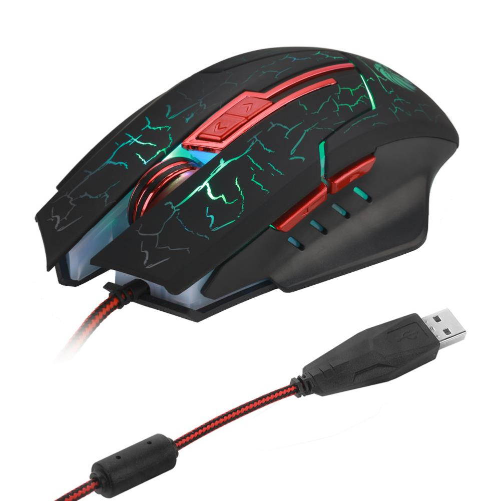 Colorful Backlit Ergonomic 6D USB Wired Gaming Mouse Adjustable 5500 DPI 6 Buttons Optical Computer Mice Gamer Mouse