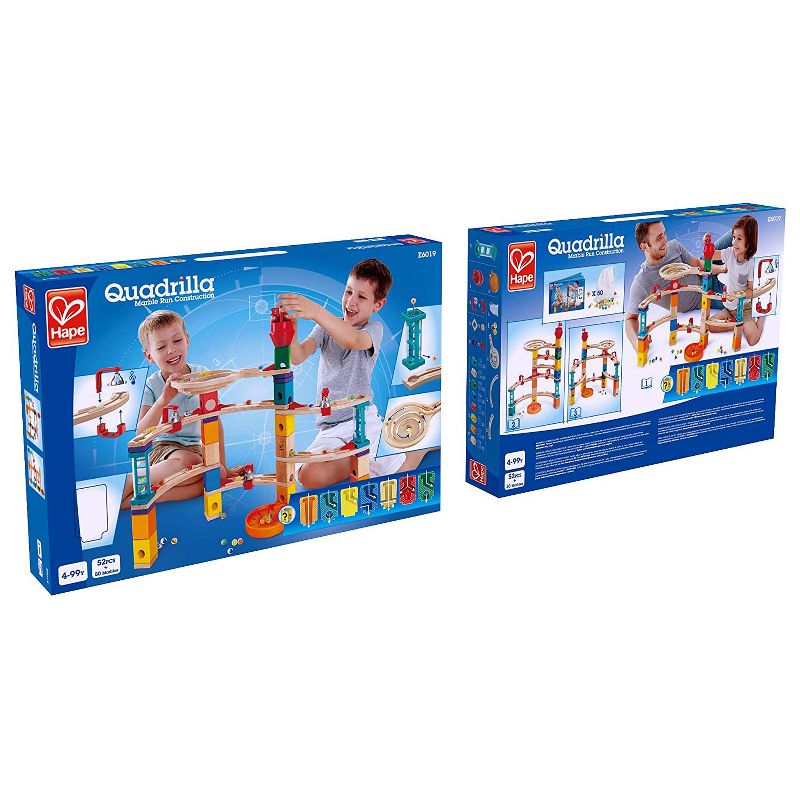 Hape E6019 Castle Escape Quadrilla Multi-Color Wooden Marble Educational Toy Run Construction Building Set for Ages 4 & Up, 101-Piece