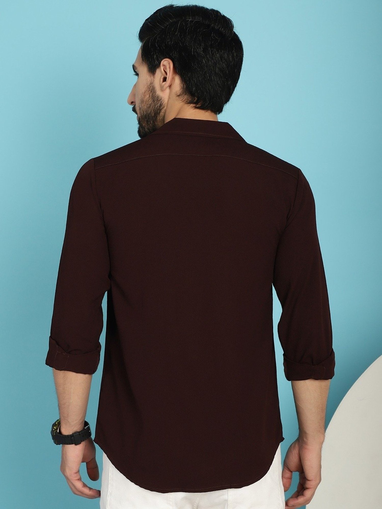 Indian Needle Choco Brown Regular Fit Shirt