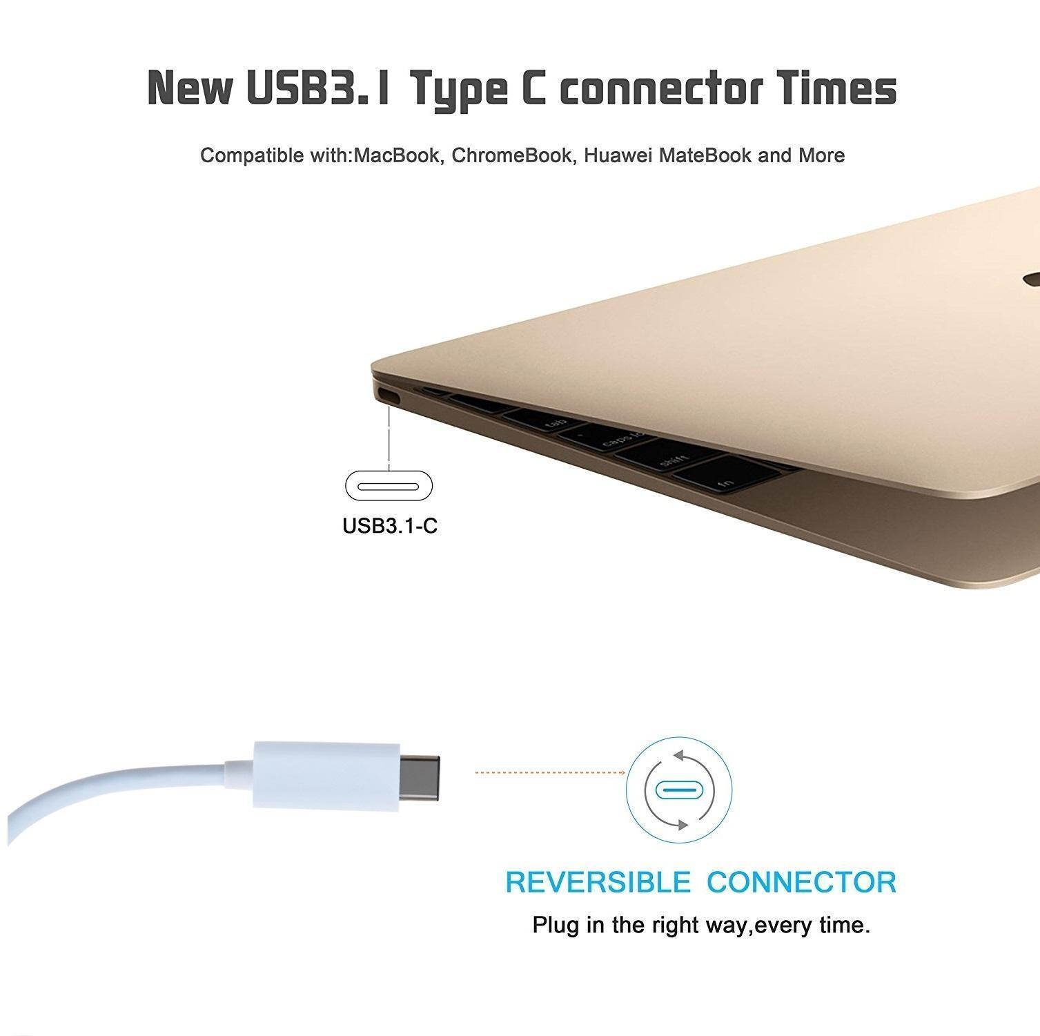 CableDeconn USB 3.1 Type C to HDMI 4K HDTV Adapter Cable for Laptop 1.8m