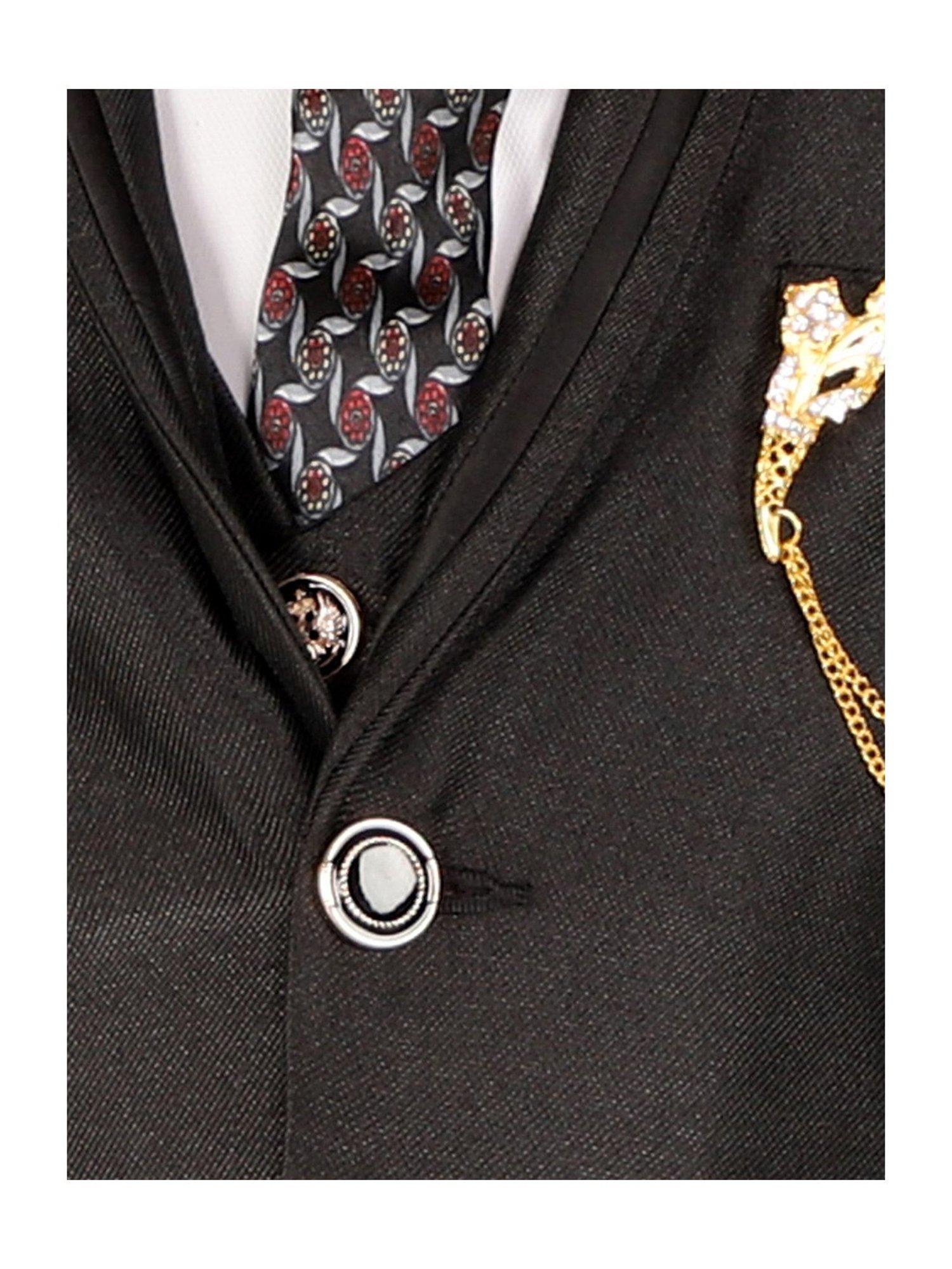 Pro-Ethic Style Developer Kids Black & White Solid Full Sleeves Shirt, Waistcoat, Pants with Tie