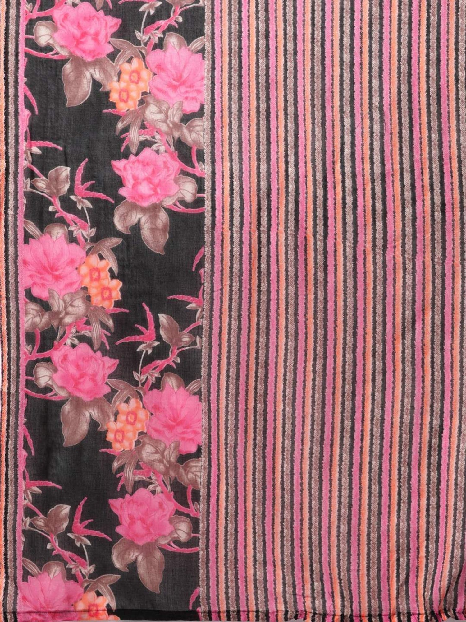 READIPRINT FASHIONS Black Cotton Floral Print Kurta Pant Set With Dupatta