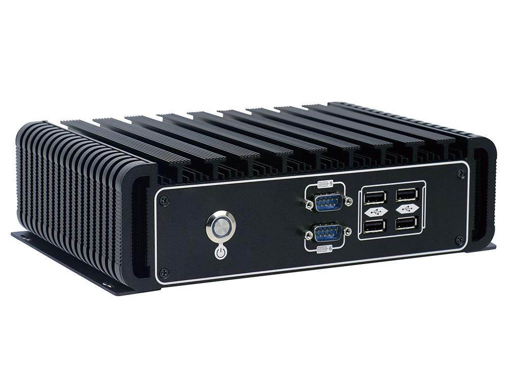 Fanless Industrial PC Rugged Computer IPC Mini PC Windows 10 Pro/ Linux with Intel Core I3 6100U 6 COM 2 Intel LAN 3G 4G WiFi Support SIM Slot 4G RAM 64G SSD Partaker I14