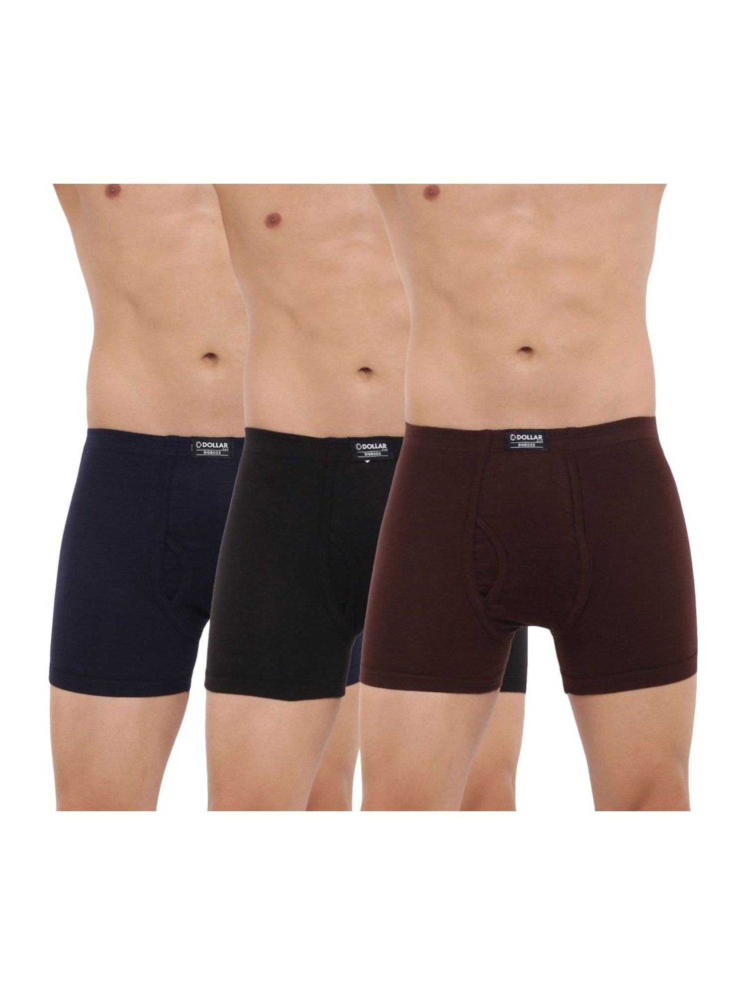 Dollar Bigboss Assorted Color Cotton Trunks (Pack Of 3)