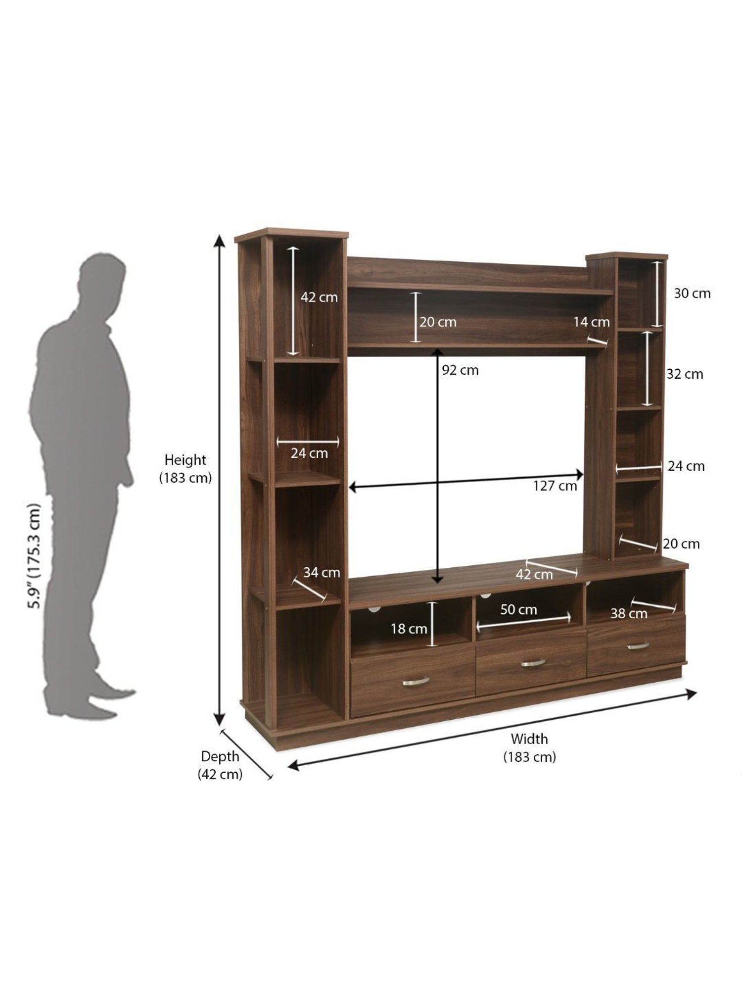 Nilkamal Cora White Engineered Wood TV Entertainment Unit with 2 Shelves