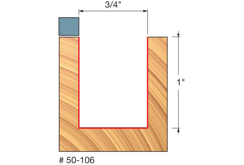 Freud 50-106 3/4 in. x 1 in. Top Bearing Flush Trim Router Bit