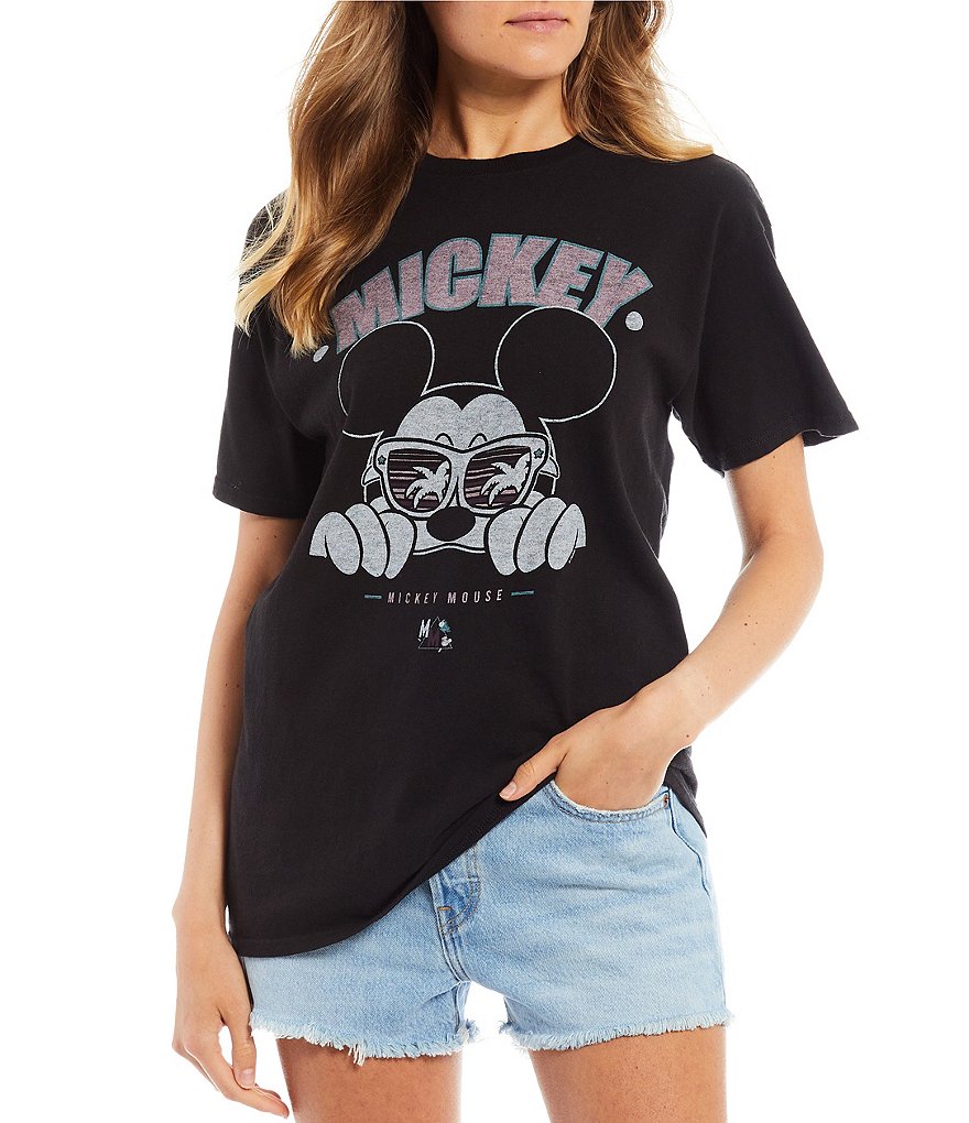 Junk Food Mickey Palm Tree Sunglasses Short Sleeve Graphic Tee