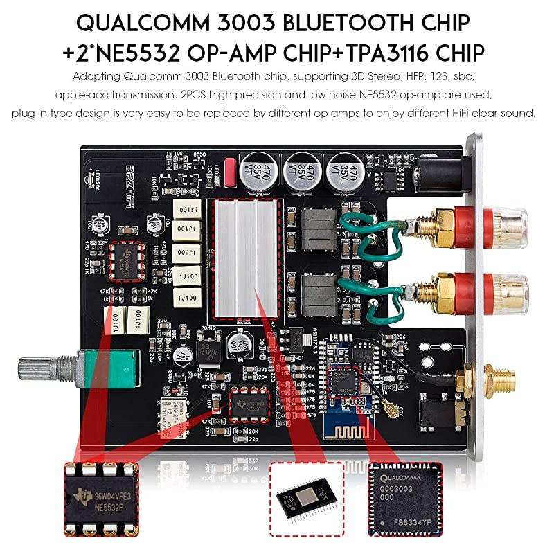 G5 100W Bluetooth 50 2 Channel Amplifier Mini Digital Class D Stereo Audio Power Amp Wireless Receiver Silver